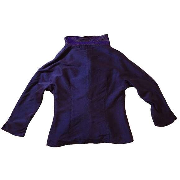 Bianco Levrin Blazer Women's Large Purple Iridescent Unique Witchy Goth Designer - Picture 13 of 15
